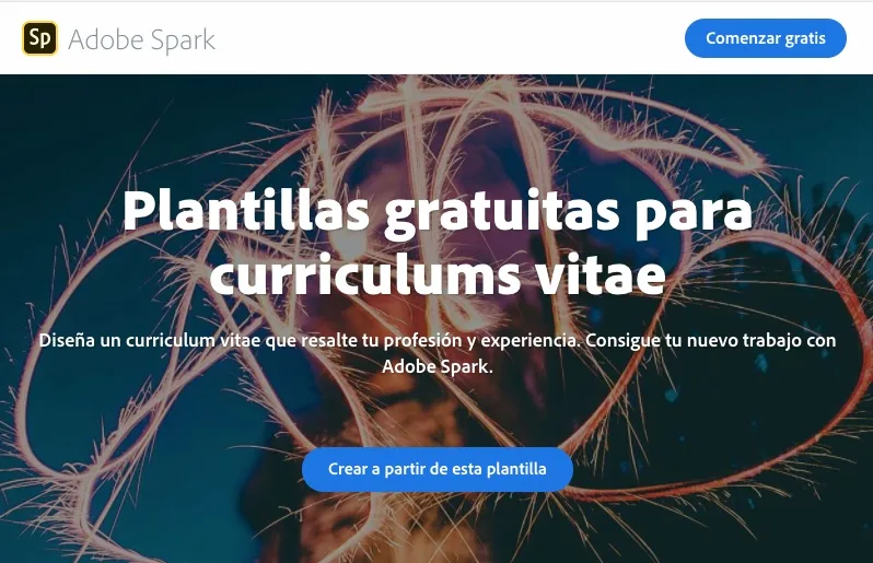 editor de curriculums adobe spark