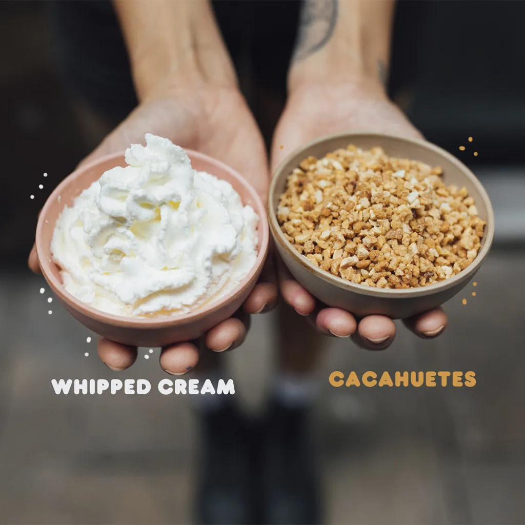 totpin alternativo cacahuetes y whipped cream